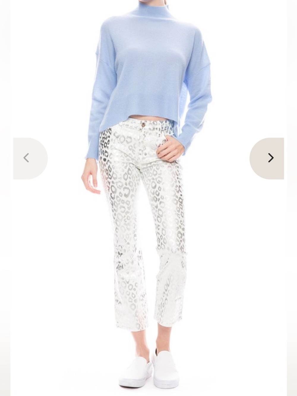 NWT J Brand Selena Mid Rise Metallic Snow Leopard Pant Size 28